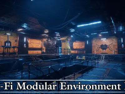 Sci-Fi Modular Environment Kit VOL01 Low-poly 3D model