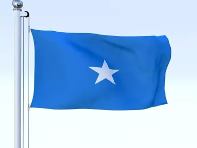 Animated Somalia Flag Low-poly 3D model