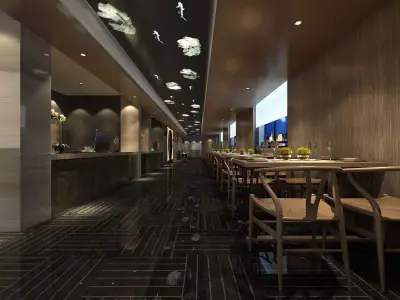 Business Restaurant - Coffee - Banquet  107 3D model