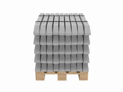 Stacked Concrete Spur On Wood Pallet 3D model