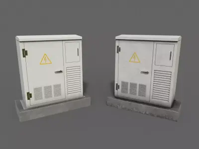 PBR Electric Box White Low-poly 3D model