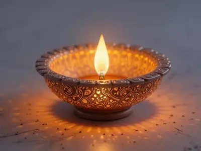 Traditional Diwali Diya Lamp 3D Model And Print Indian Oil Lamp 3D model