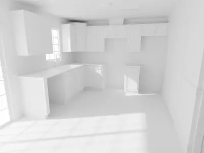 Empty Apartment with 4K Textures Low-poly 3D model