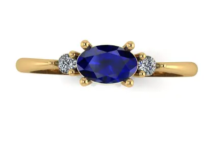 ring  marqise sapphire Free 3D print model