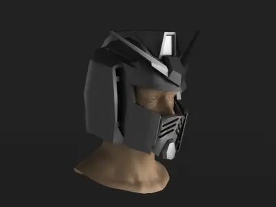 Gundam  helmet sci-fi outfit clothing robot android clothes mask 3D model