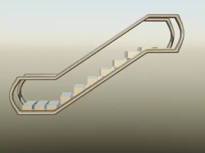 Escalator metal staircase Free 3D model
