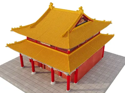 Imperial Palace Hall - Double-Eaved Historic Architecture 3D model