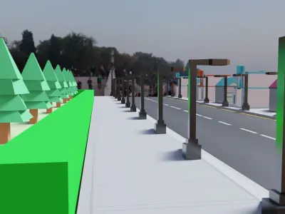 Low poly game environment Free low-poly 3D model