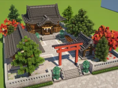 Japanese Shrine - 3D GLB FBX OBJ MODEL Low-poly 3D model