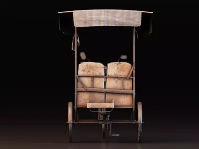 Rustic Cycle Rickshaw 3D model