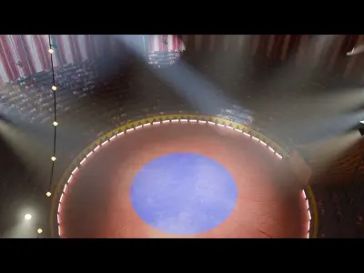 Circus Environment Interior and Exterior with Animated Crowd Low-poly 3D model