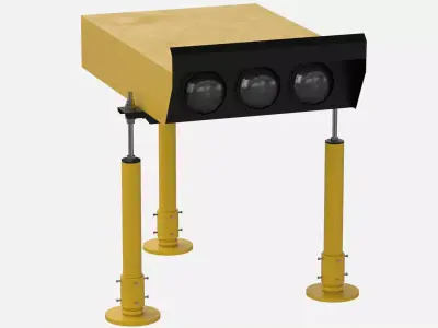 PAPI Airport Approach Light Precision Approach Path Indicator Low-poly 3D model