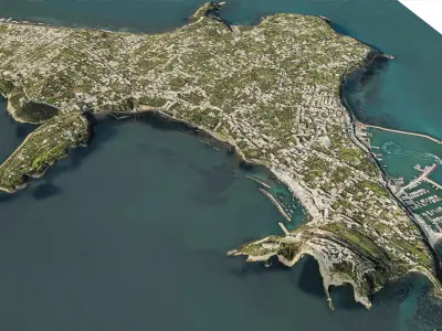 Procida island 3d model terrain 3D model