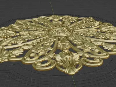 Rosette  pattern  carving 3D model