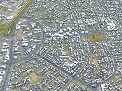 Gaborone Botswana Low-poly 3D model