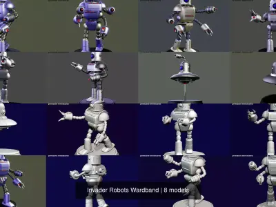 Invader Robots Wardband 3D Model Pack