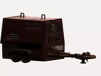 Game utility trailer Low-poly 3D model