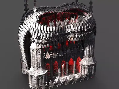 Scull Spine cathedral 2 3D model
