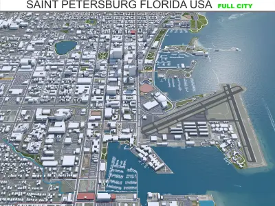 Saint Petersburg City Florida USA Low-poly 3D model