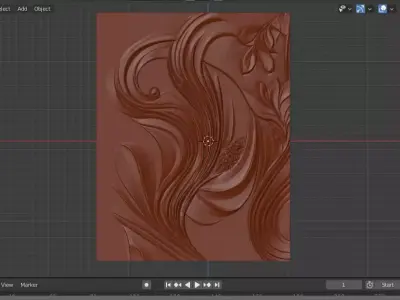 Fluid Organic Relief Panel Wall Decor Set STL Mural CNC 374 3D model