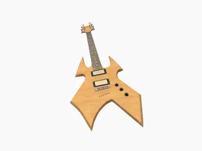 Electric Guitar H09 Light Wood - Music Instrument Design Low-poly 3D model