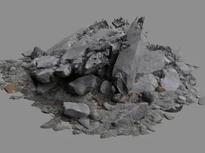Ruin Debris Rubble 04 Low-poly 3D model