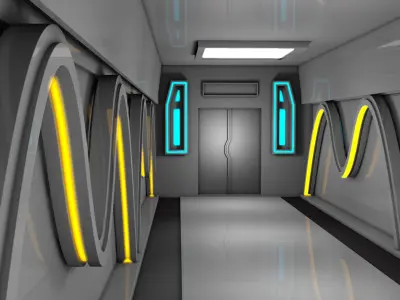 Sci Fi Hallway 3D model