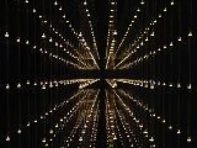 Chandelier light sculpture made of gold leds Free 3D model