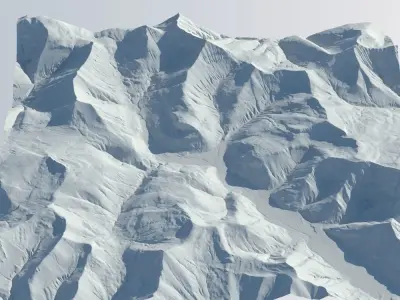Snowy Terrain 6 3D model