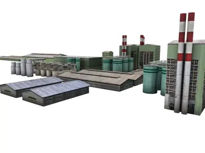 factory land - RAPP factory - factory area - Industrial Low-poly 3D model