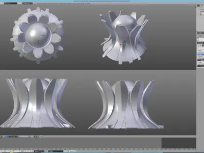 The Temple futuristic building in city 3D model