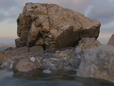 Beach Photogrammetry Pack Low-poly 3D model