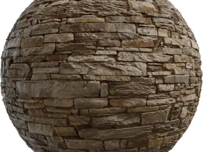 Stacked Limestone Brick Wall Texture