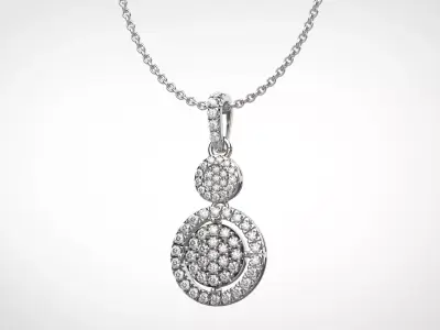 PE07 Classic Solitaire Pendant half ct CAD STL 18K  3g 3D print model