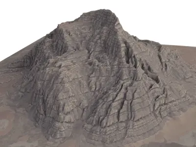 Mountain Desert Low Poly Terrain Rock - 4 OBJ included Low-poly 3D model purchase