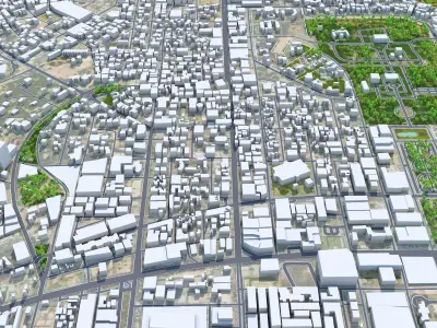Nouakchott Mauritania 25km Low-poly 3D model