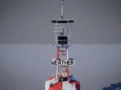 Weather Buoy Low-poly 3D model