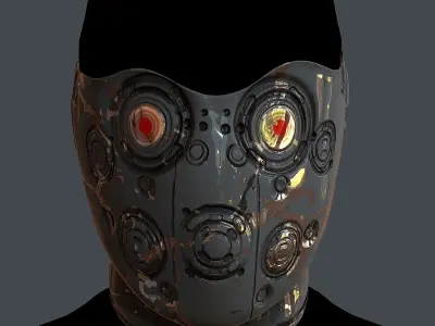 Gas mask helmet 3d model scifi Low-poly Low-poly 3D model Low-poly 3D model