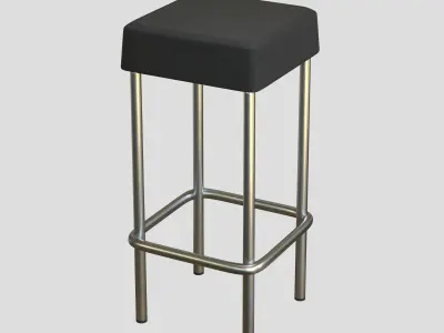 Bar Stool Leather Low-poly 3D model