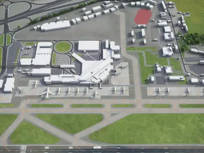 Bologna Airport Low-poly 3D model