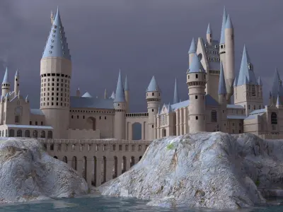 Magic Castle in Wizarding world 3D model 3D model