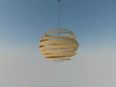 Ceiling Light wood 3D model