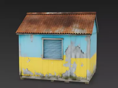 Weathered Wooden Fisherman Shack 3D Model Low-poly 3D model