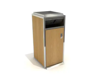 Stainless Litter Bin and Plastic Bin 3D model