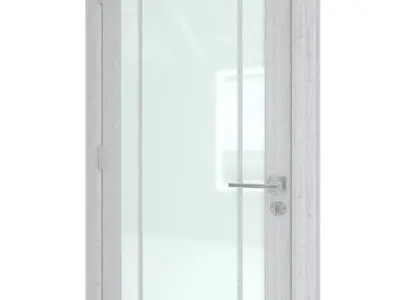 Door-034 door with glass panels 3D model