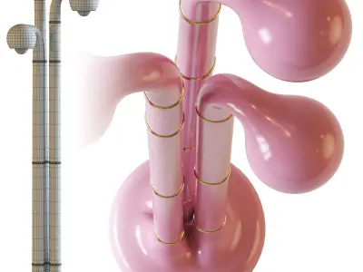 3 Globe Floor Lamp 3D model