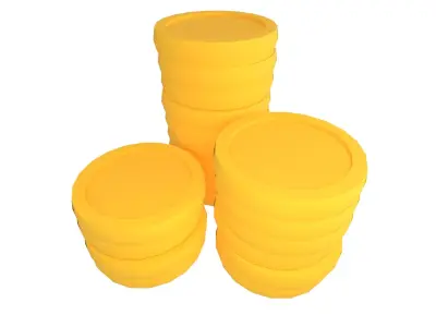 Pile of gold Coins v2 001 Low-poly 3D model