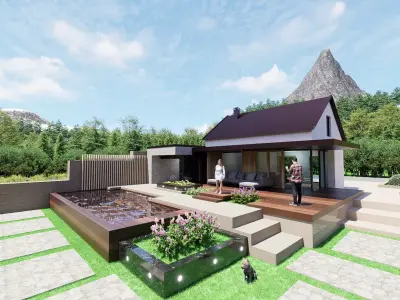 Modern and classic Houses cottage 3D model