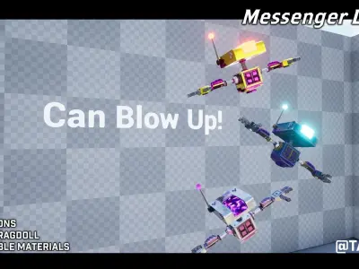 Messenger Drone - Customizable Drone Character Low-poly 3D model