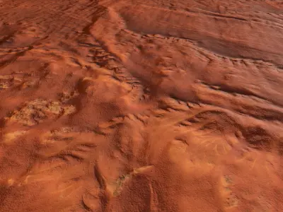 Mars Desert Terrain Landscape Mars Planet Dunes Low-poly 3D model